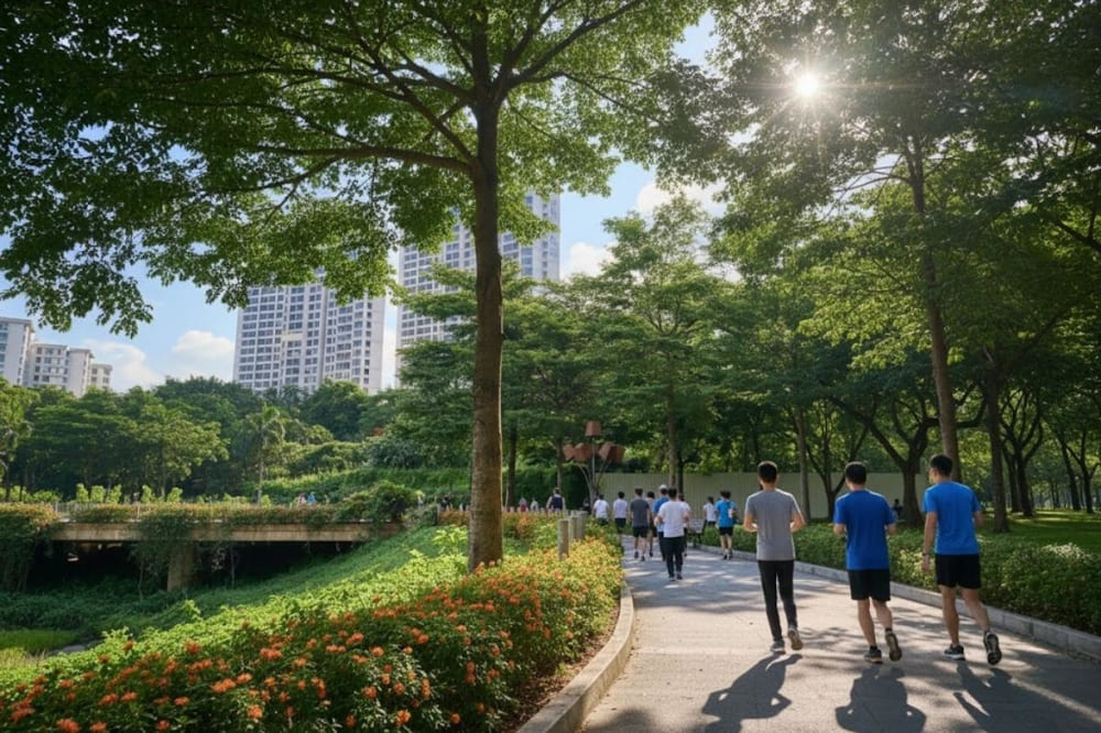 Công viên Thanh Xuân thu hút lượng lớn người vào mỗi dịp cuối tuần